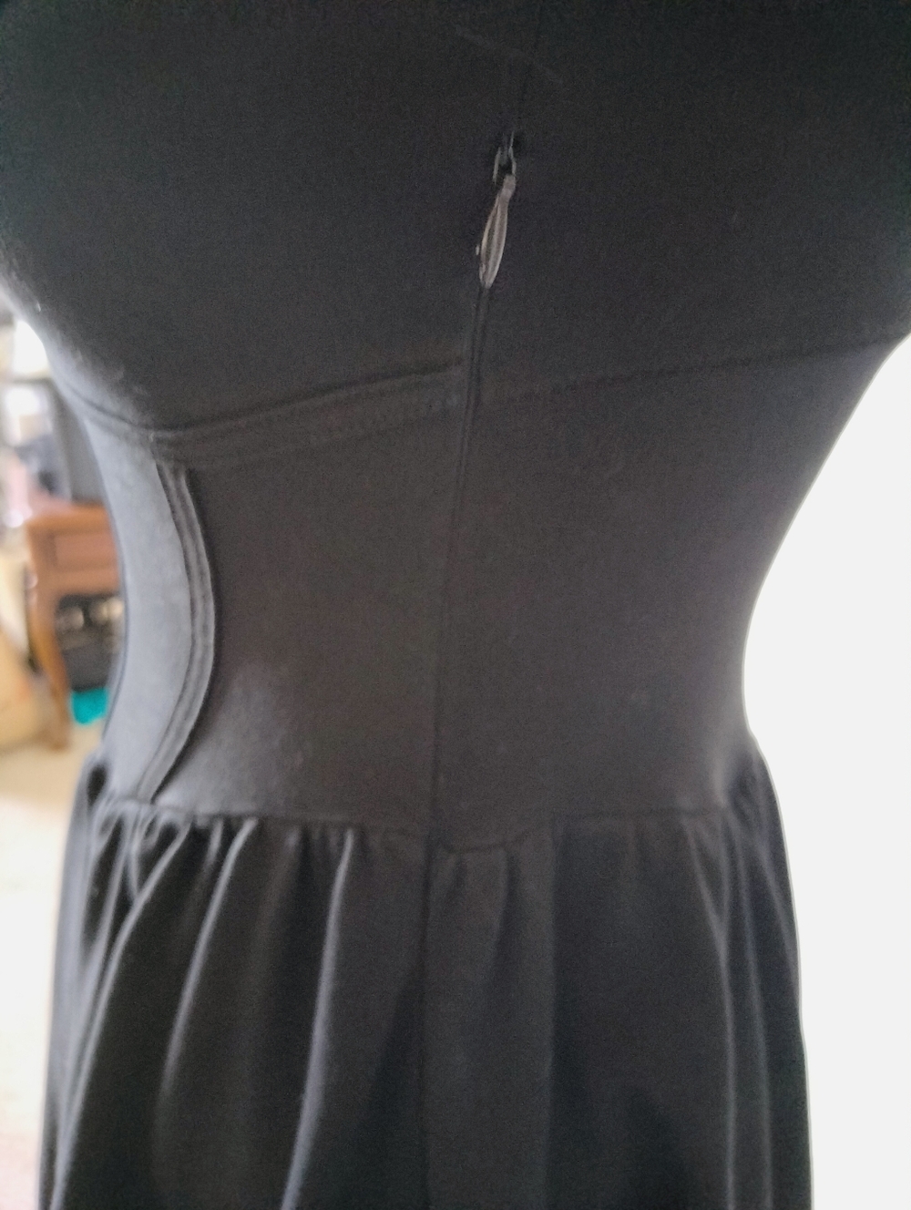 Corset Style Black Short Sleeve  Dress - Picture 3 of 7